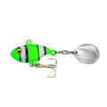 Metal sea fishing iron plate lure with small rotating sequins in gold colour variant.