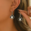 Silver retro fashion creative women's earrings with electroplated finish on alloy construction
