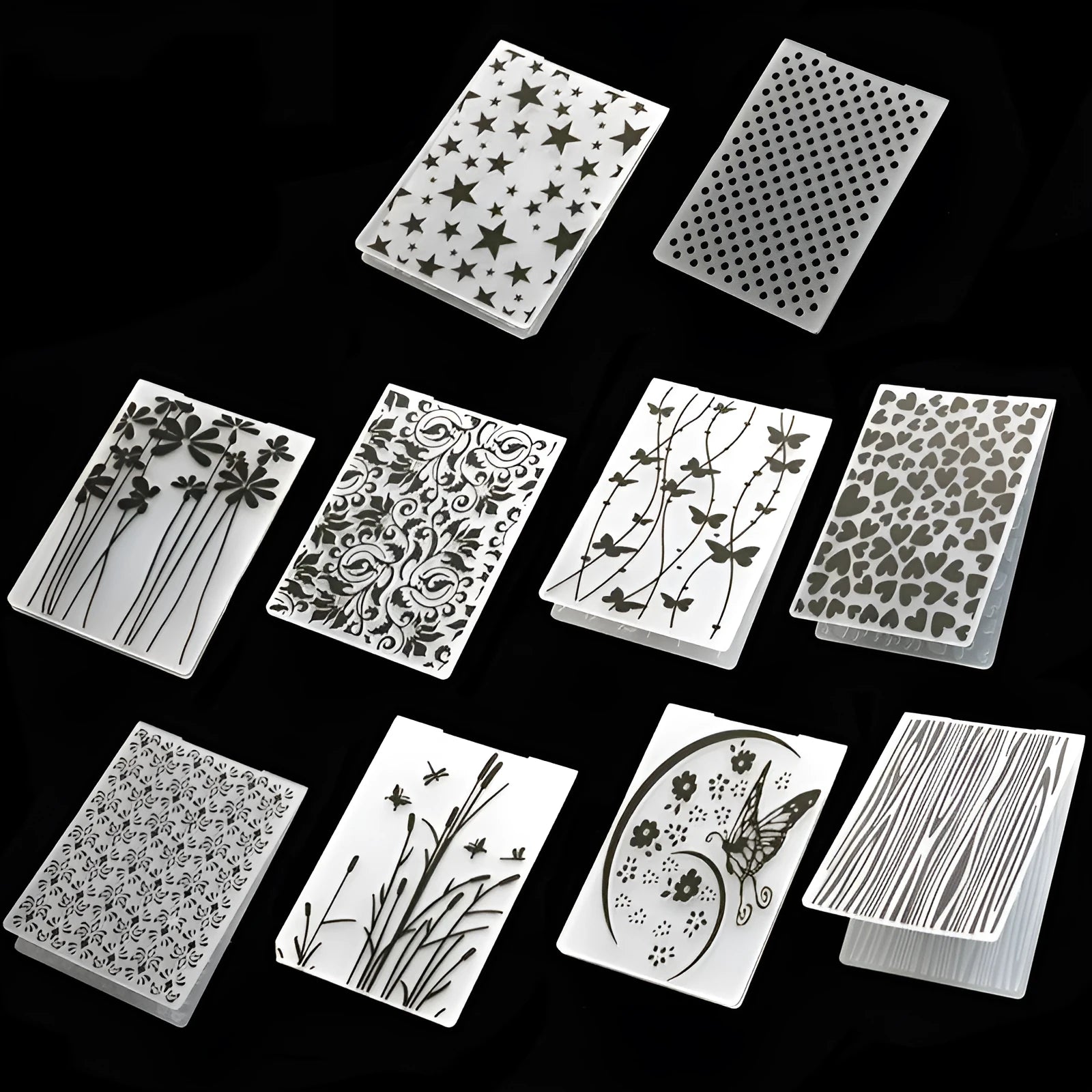 Plastic decorative cake mould set showing windmill, flower, and star shapes for sugar craft