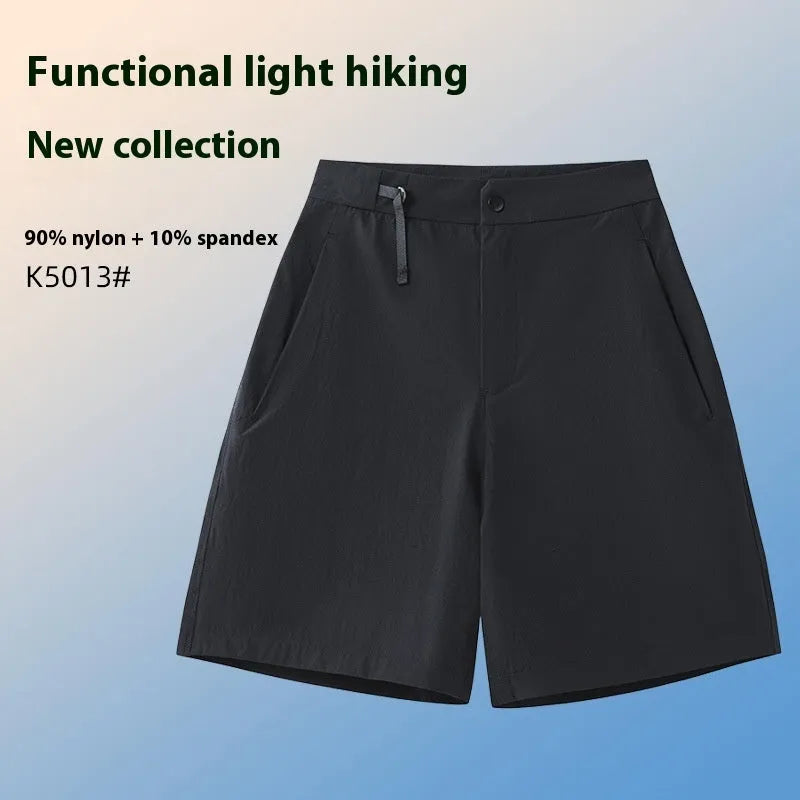 Men's quick-drying nylon sports shorts in Army Green colour with 3D elastic cut.