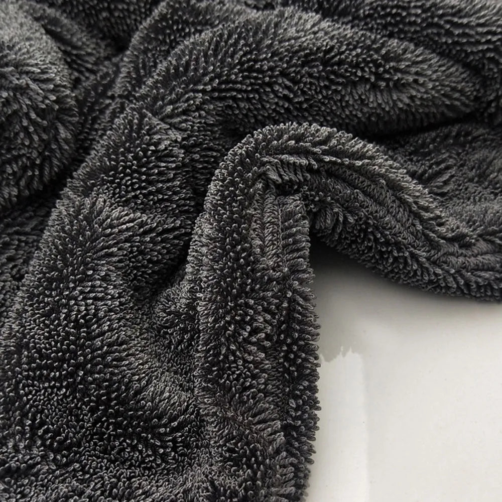 Grey 40x40cm microfiber car wash towel for drying vehicles