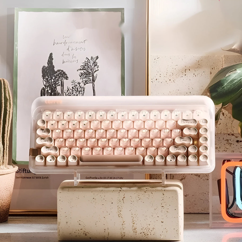 Liquid foundation colour wireless mechanical keyboard with 84 keys, Bluetooth calculator, and pickup light