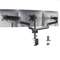 Black three-arm gas spring monitor mount for 13 to 27-inch computer screens