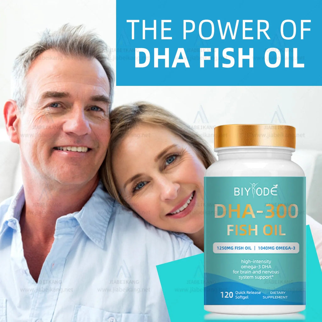 DHA-300 Omega-3 Fish Oil Softgel Capsules 120 count bottle