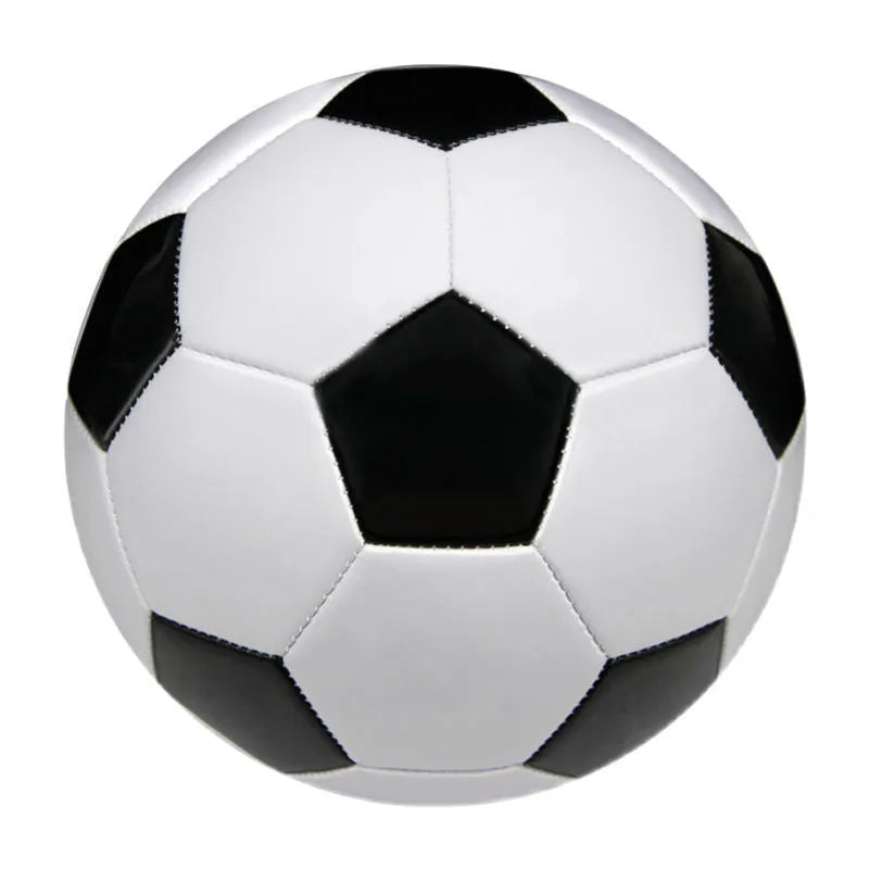 PVC machine-seam football for training and matches in sizes 3, 4, and 5 in various colour designs.