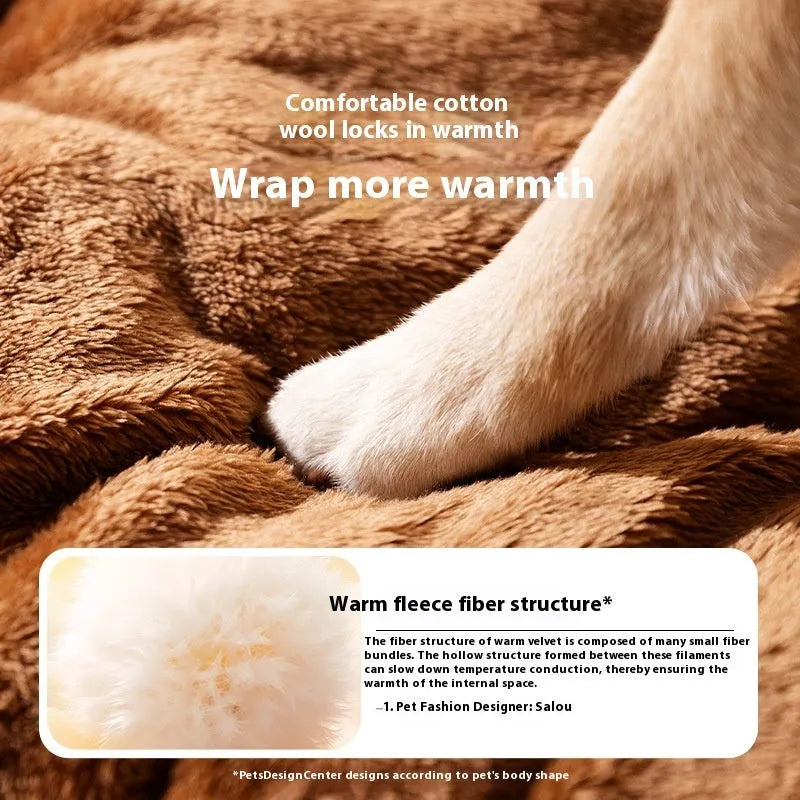 Enclosed curved room kennel cave sofa for small dogs with plush fabric interior