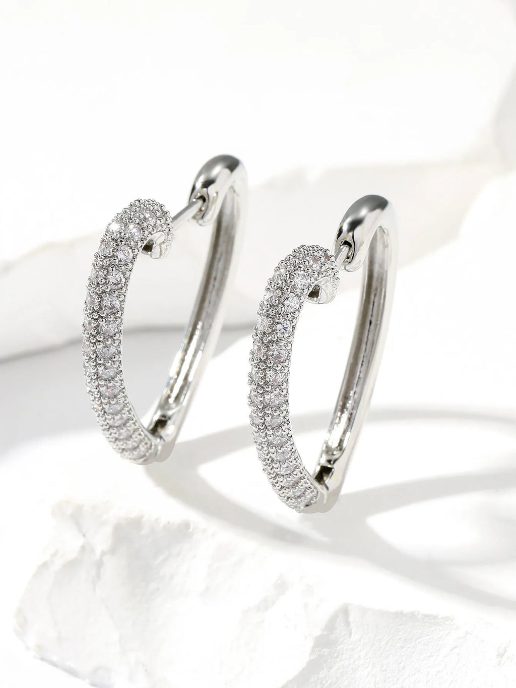 Fashion retro gold love multi-colour zircon stud earrings geometric heart shape copper women