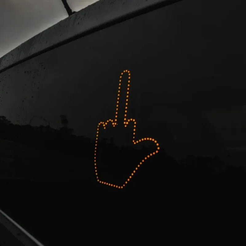 Black plastic LED gesture car light with remote control showing three illumination modes