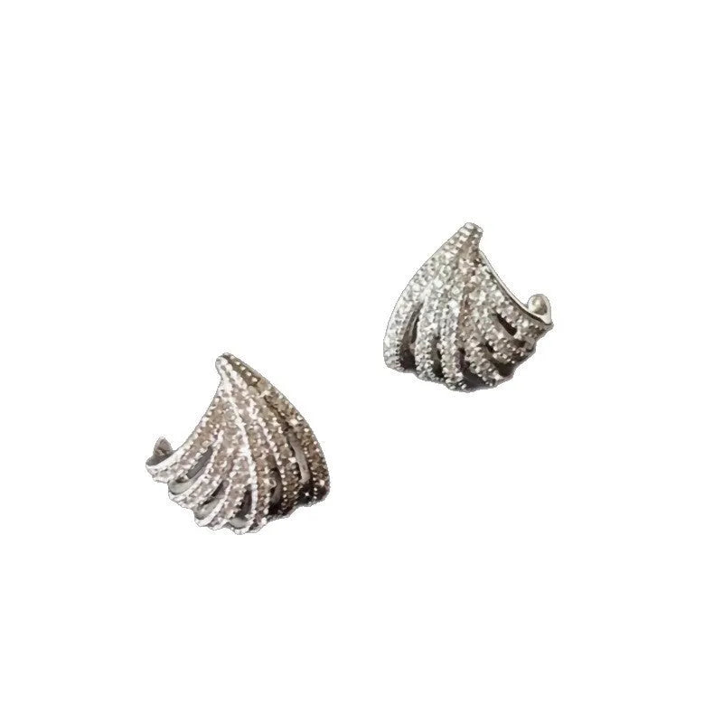 Geometric line design earrings with electroplated platinum finish