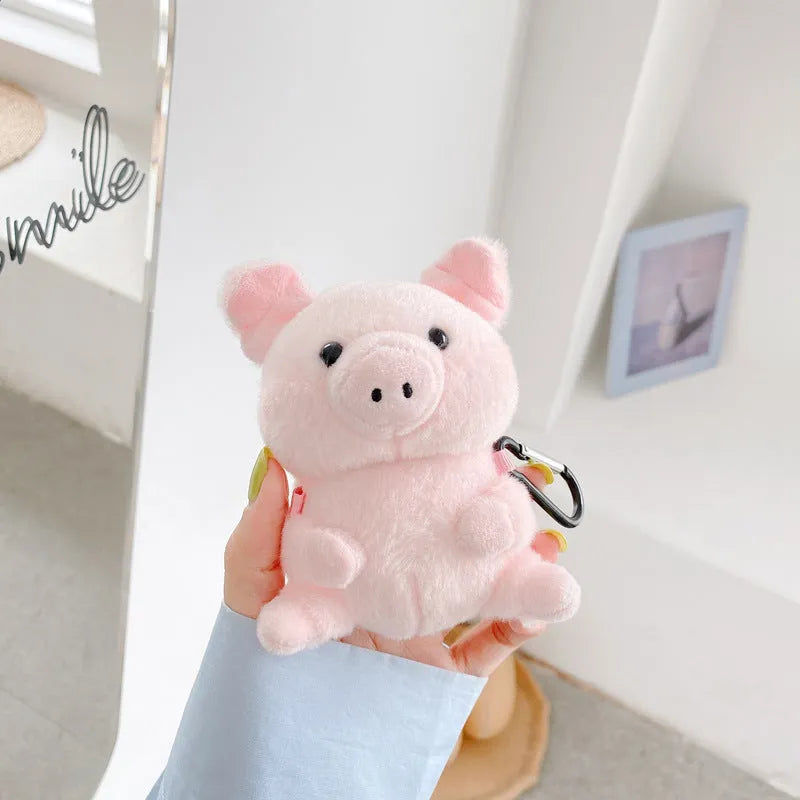 Pink pig cartoon PC back cover earphone box for Apple AirPods 1 and 2 charging case