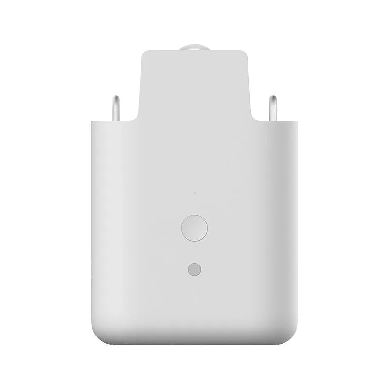White automatic electric curtain motor unit with USB charging cable.