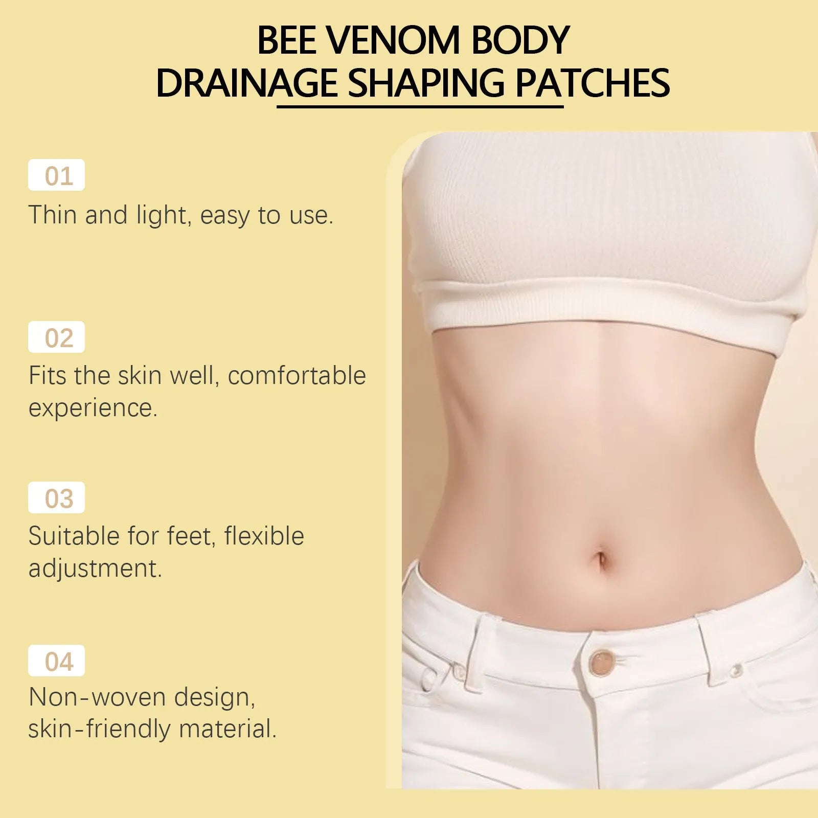 Ten bee venom and mugwort foot care patches for slimming massage therapy