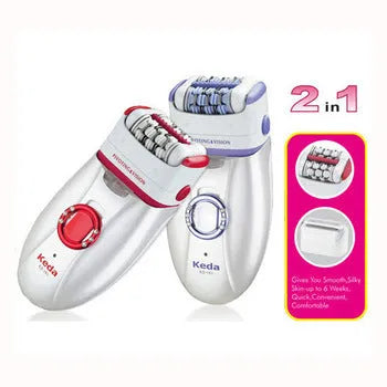 Portable USB electric hair removal device in KEDA-216 colour with brush cleaning accessory