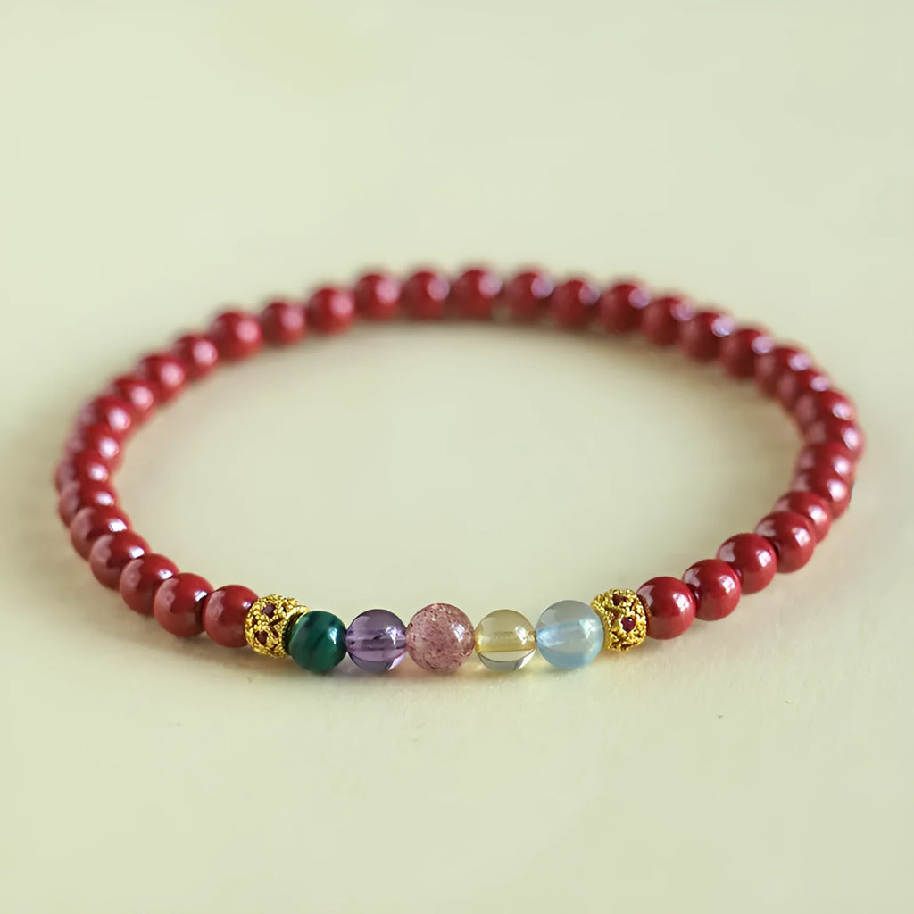 Purple gold sand quartz crystal string beads bracelet in couple design style