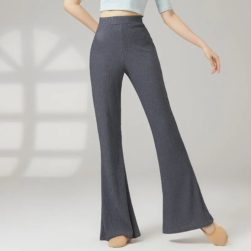 Women's solid-colour polyester dance practice trousers for body training