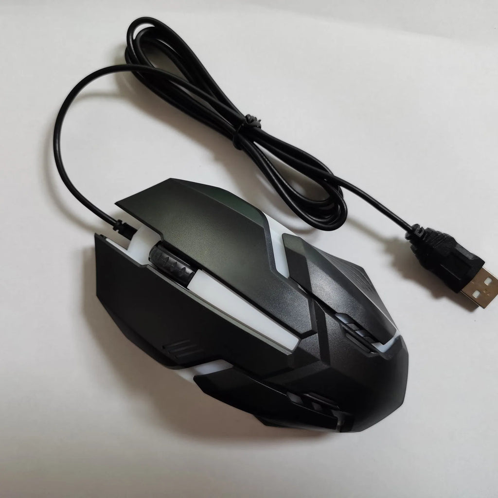 Wired luminous e-sports office mouse with USB photoelectric tracking and 1.35 metre cable