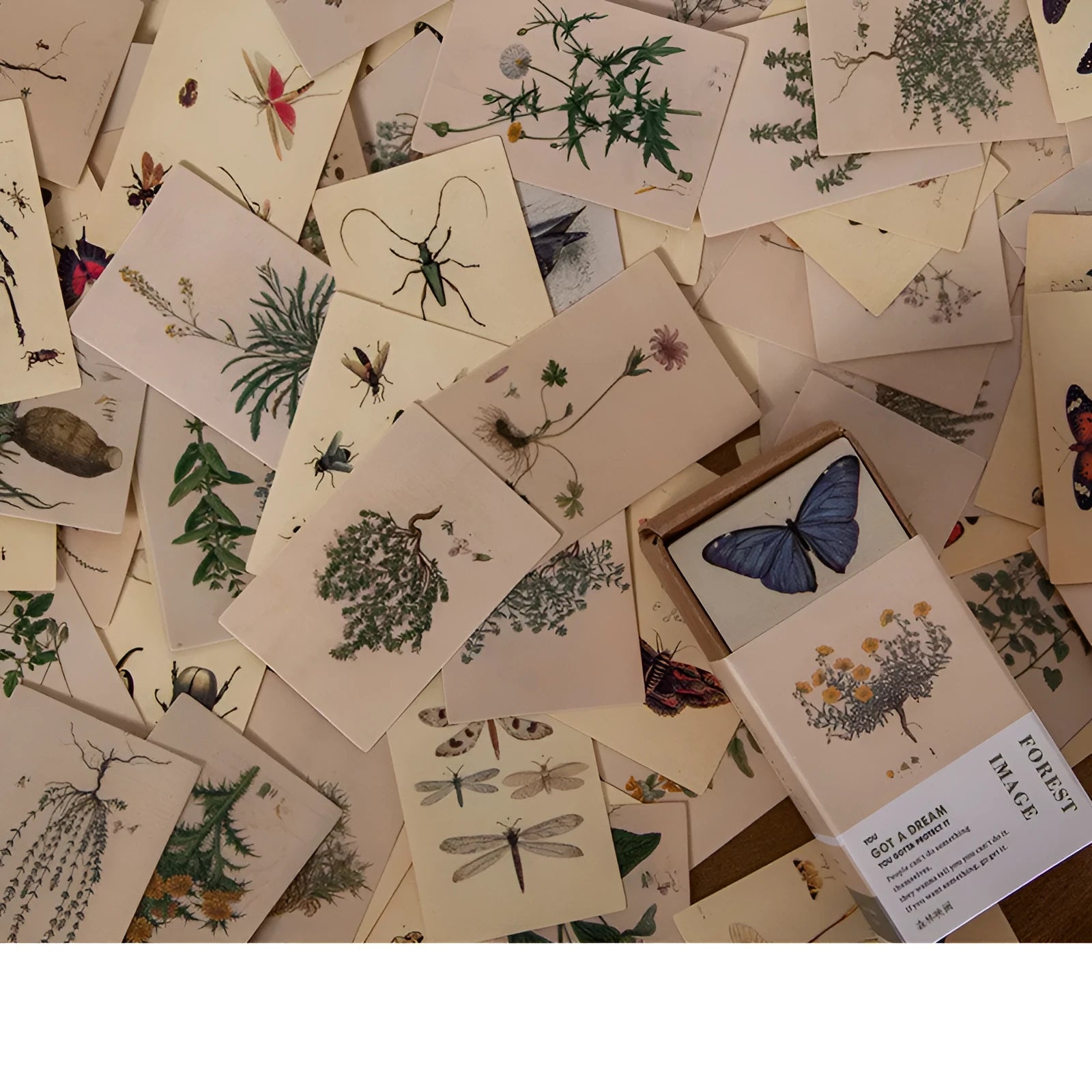 100 retro small book double-sided notes in vintage colours including forest movie and antique paper
