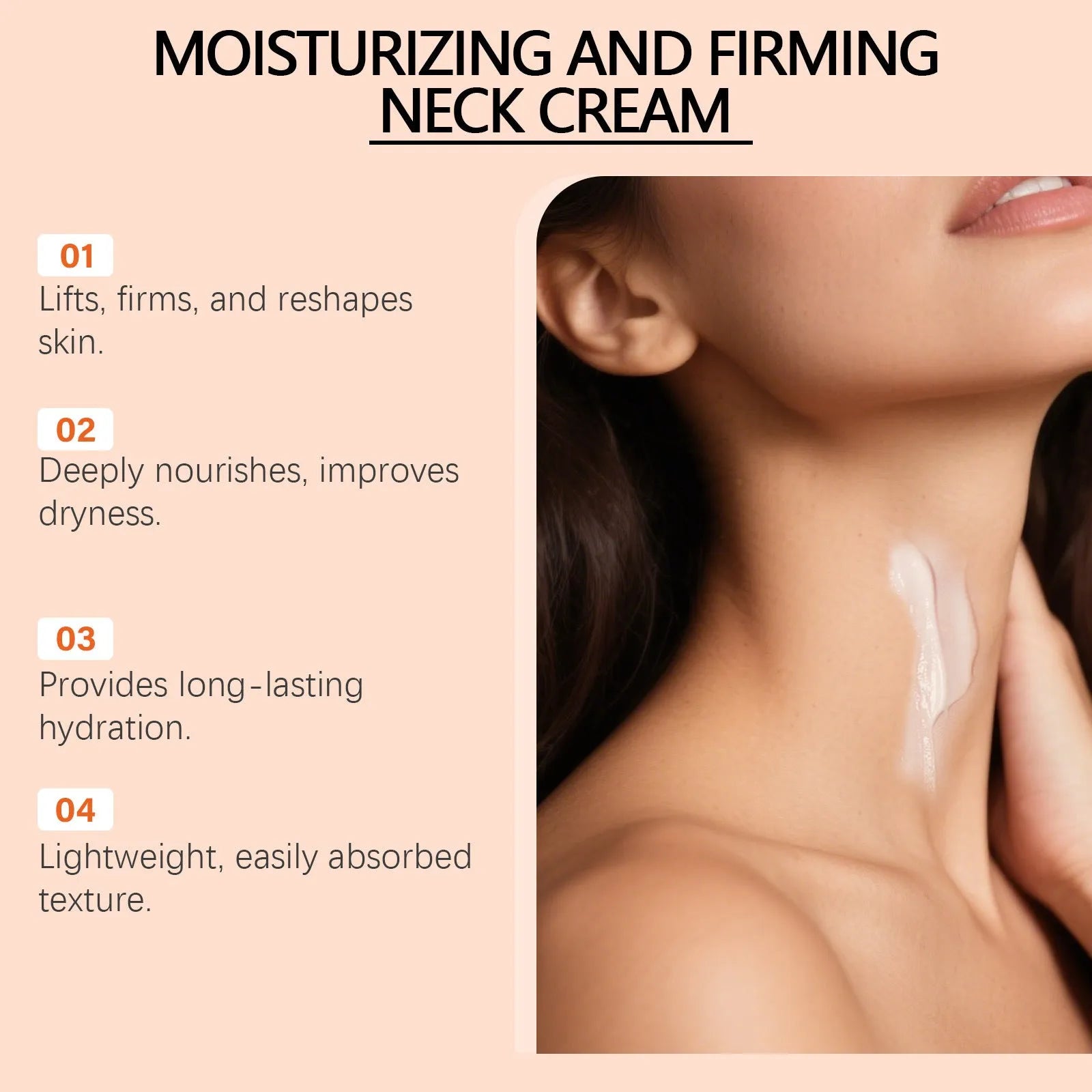 50g moisturising neck cream in 6.3cm square container for contour care
