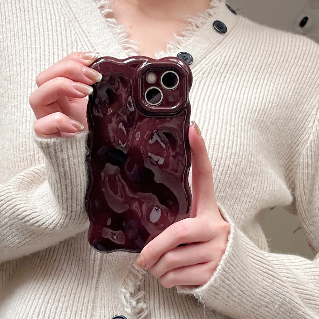 Ankela wine red TPU phone case for iPhone 16 Pro Max with full coverage anti-fall protection