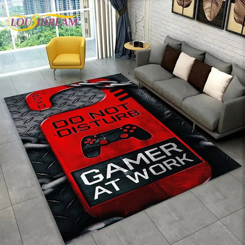 Large flocking printed carpet for living room and children's bedroom, machine washable, available in multiple sizes and colours