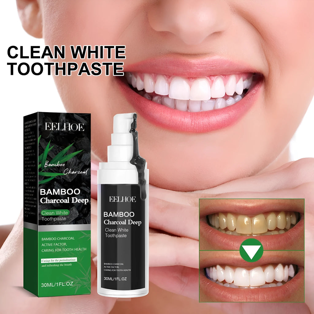 30ml bamboo charcoal bright white stain removing toothpaste tube with mint formula