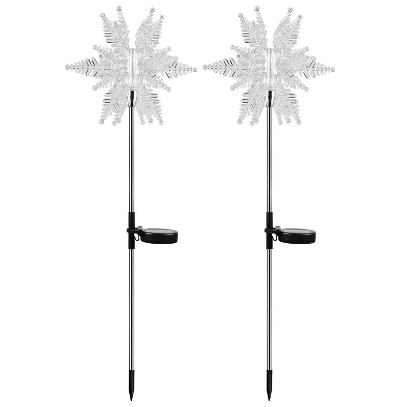 LED solar snowflake light outdoor waterproof warm light garden lawn lamp