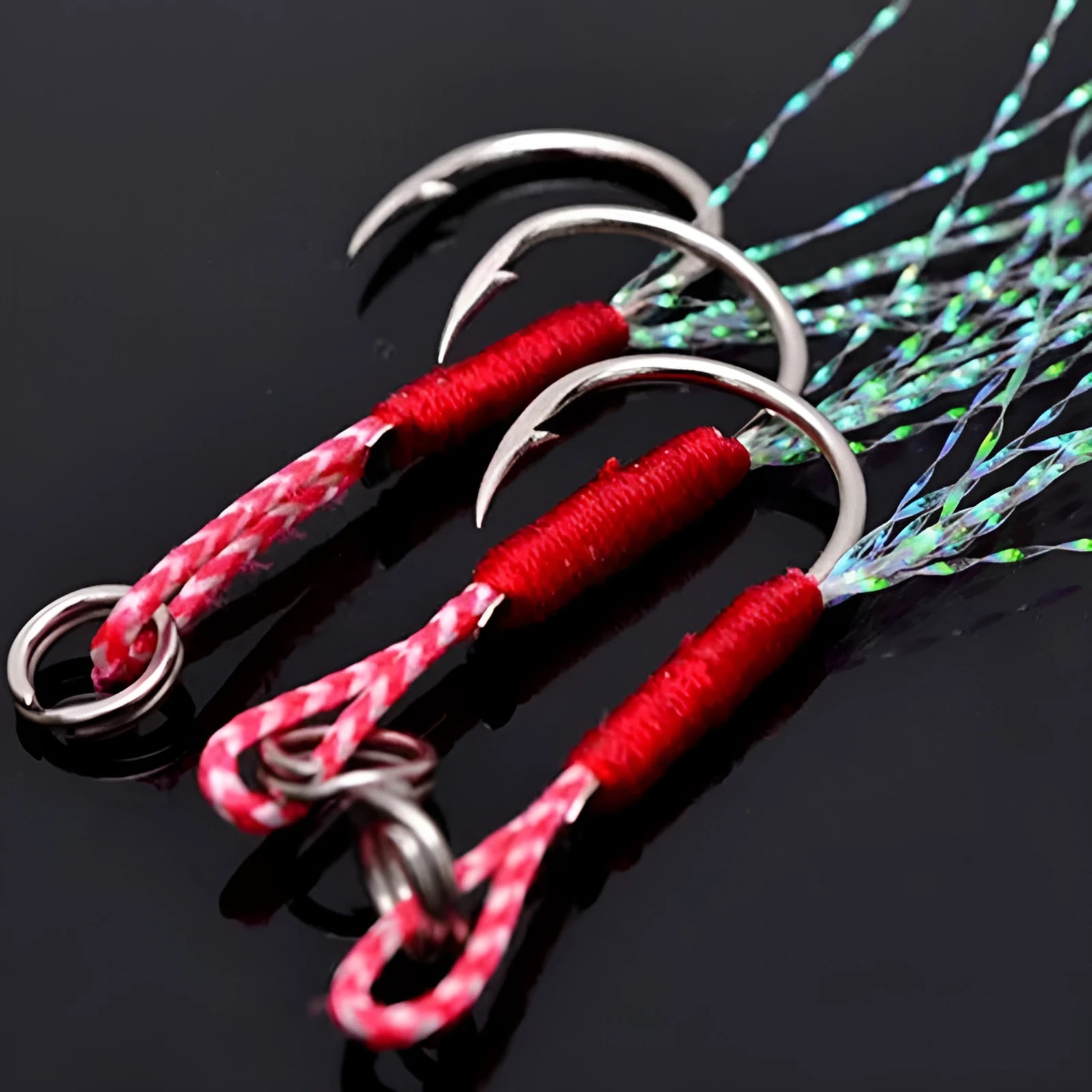 Bright wire iron plate single hook fishhook for sea fishing in sizes No 9 to No 14.