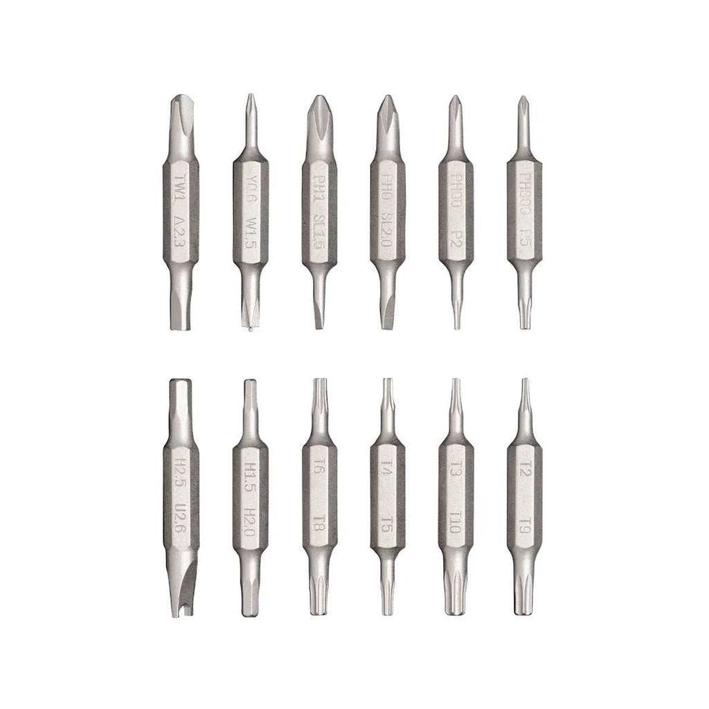 24-in-1 precision screwdriver set for electronic repair with aluminium alloy body and magnetic bit storage
