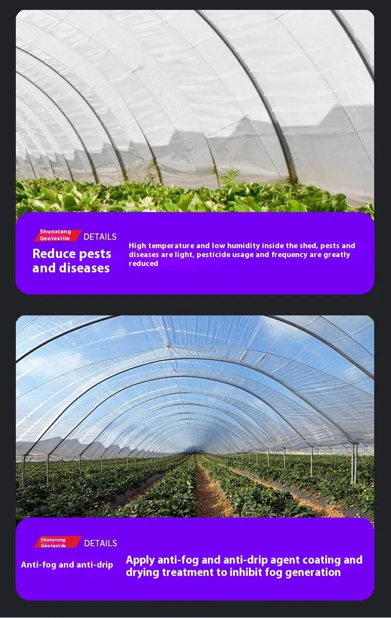 4x8 metre plastic greenhouse cold film for vegetable shed insulation