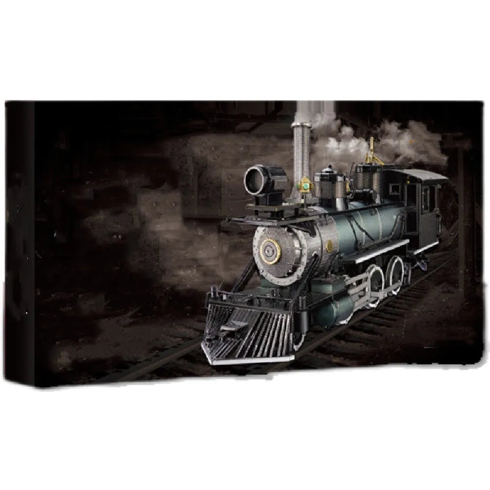 Metal colour printing assembled model puzzle toy MG steam locomotive brass stainless steel 17x5x8cm