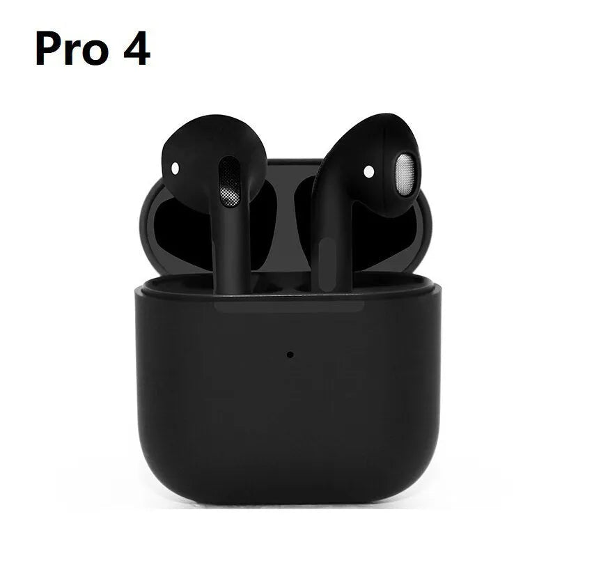Pro4 White and Pro4 Black wireless Bluetooth sports in-ear headphones on a plain background