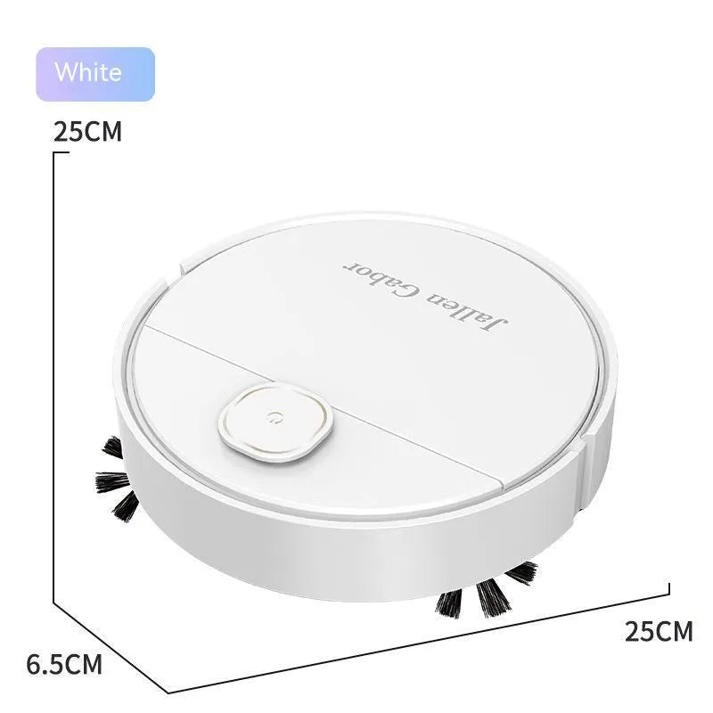 Intelligent automatic sweeping robot vacuum cleaner in white, 25x25x6.5cm, USB powered