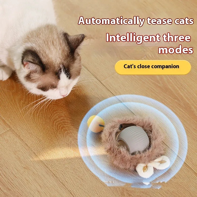 Silicone rolling ball cat toy in red, green, and grey colour options