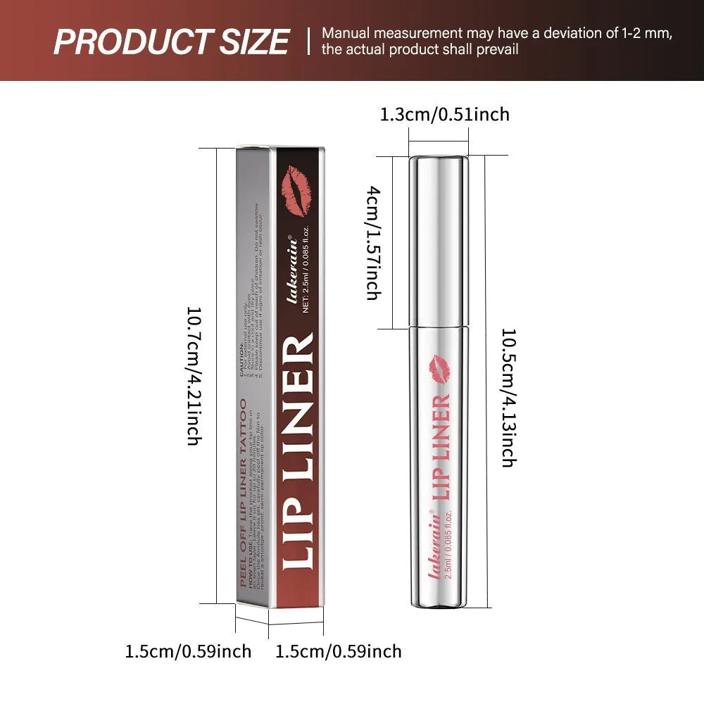 Matte finish lip liner pencil with pointed tip showing Rose Pink, Neutral Mauve, Brown and Cool Cocoa shades
