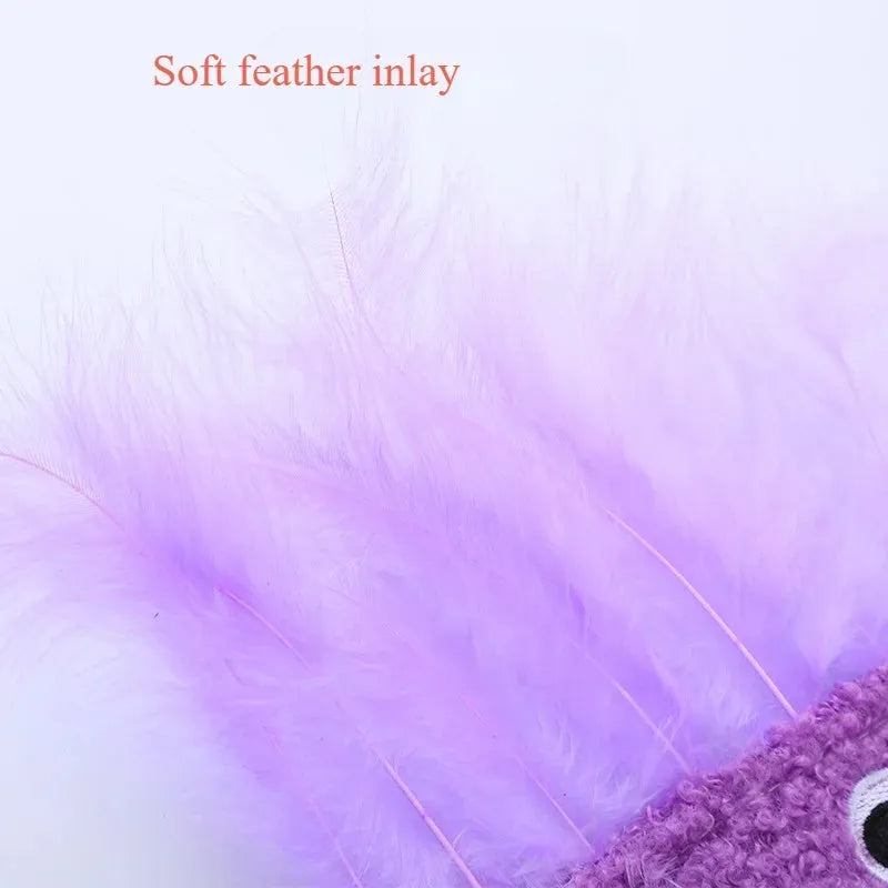 Colourful plush cat toy shaped like an explosion head with a big mouth, filled with natural catnip.