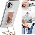 Foldable zinc alloy mobile phone stand with retractable ring bracket in silver colour