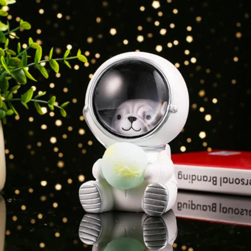 Animal-themed atmospheric night light with LED illumination and resin construction