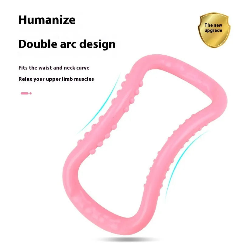 PP material yoga ring stretching bracelet in blue, pink, or purple colour for pilates and flexibility training
