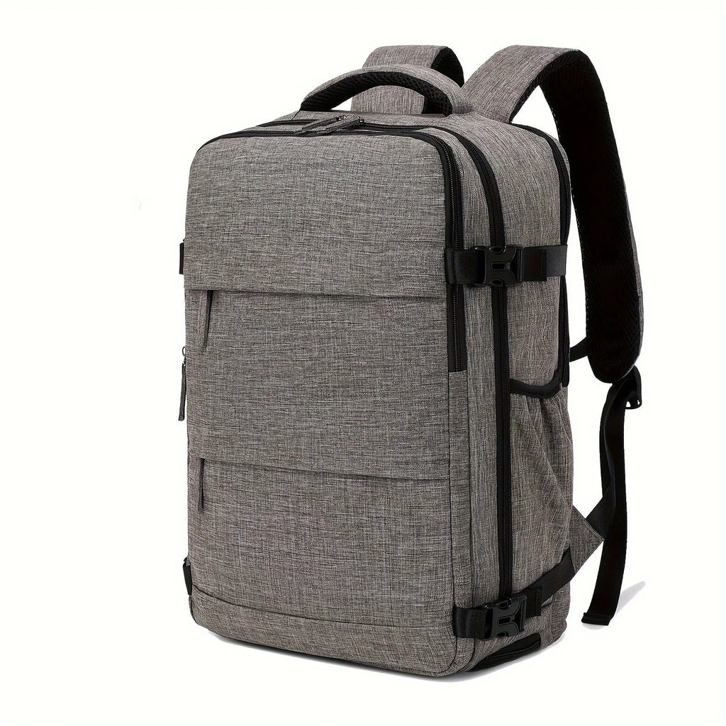 Large nylon luggage backpack for men in solid colour with 20-35L capacity and anti-theft features