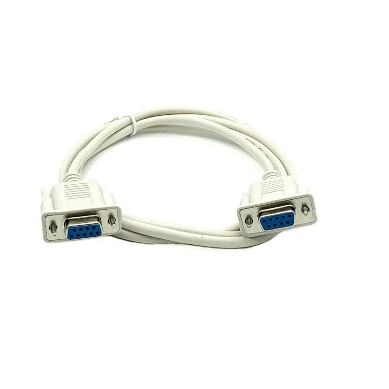 Milky white RS232 serial cable with female DB9 connectors at both ends