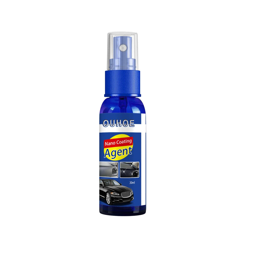 Car interior plastic renovation spray bottle in 30ml or 100ml size with yellow sponge