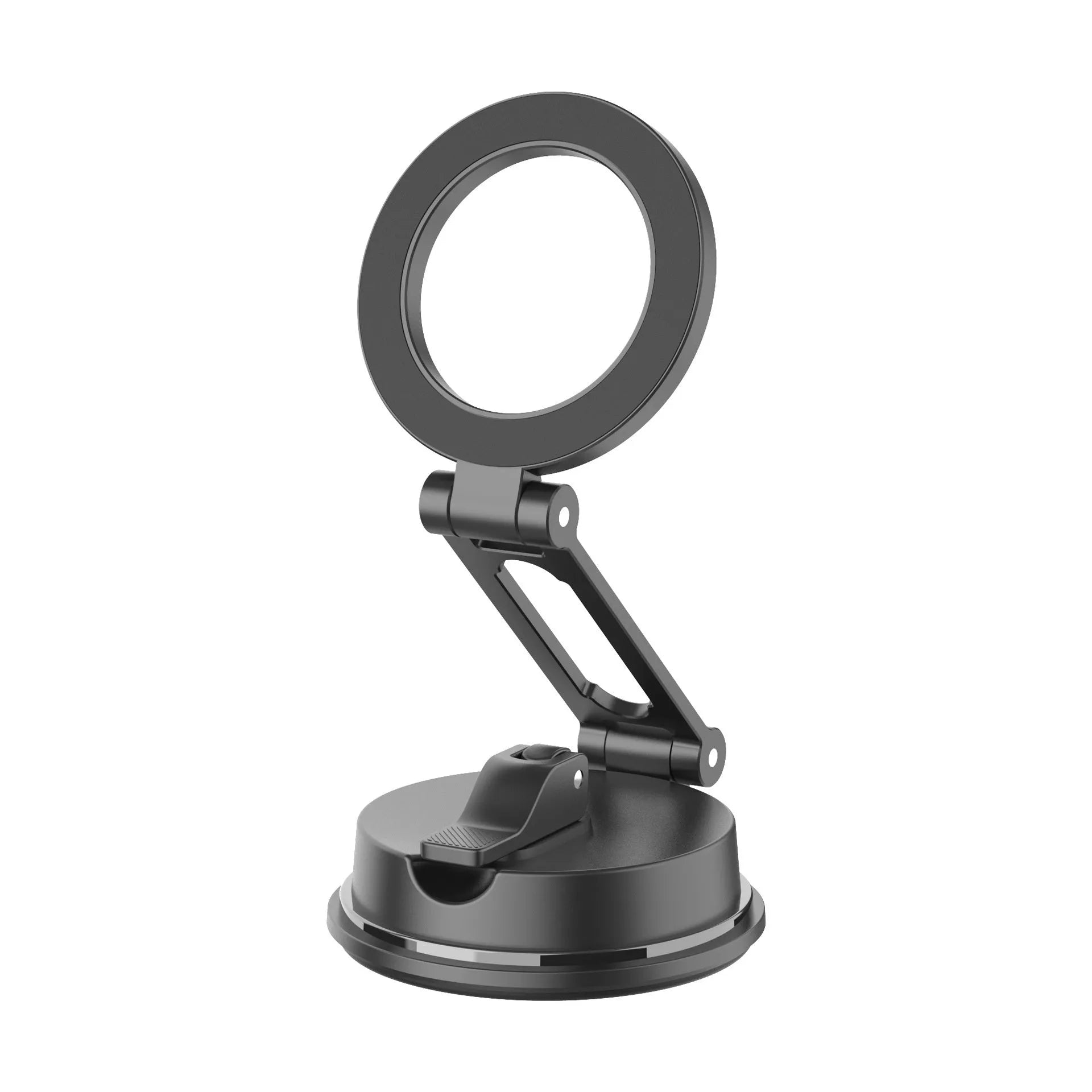 H154 black magnetic car phone holder mounted on dashboard