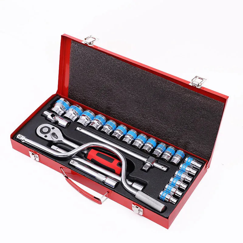 24-piece curved bow car repair wrench combination set with chrome vanadium steel tools