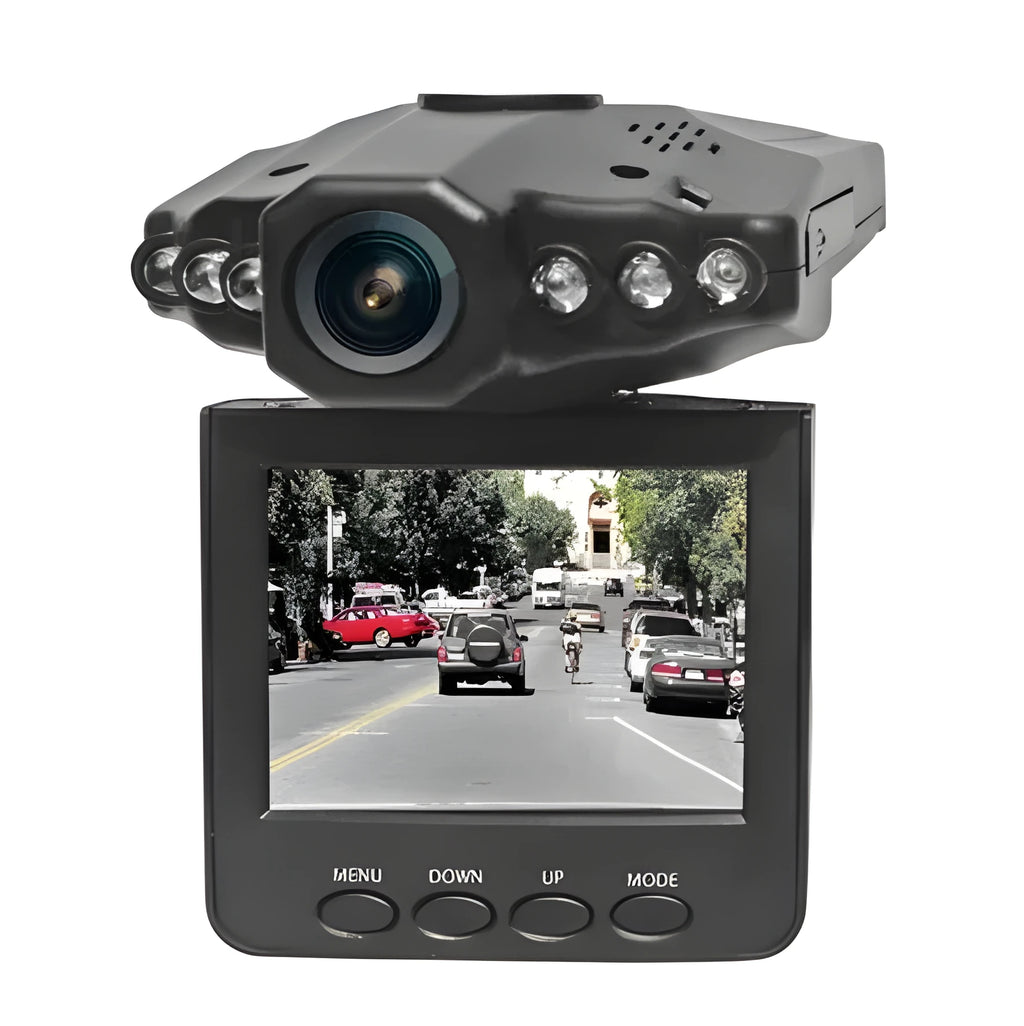H198 HD infrared night vision car dashboard camera recorder with small screen.