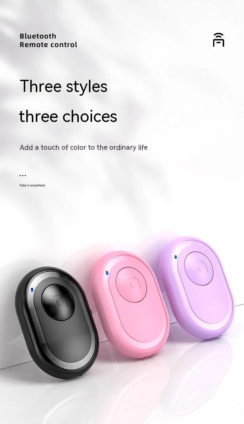Compact black Bluetooth remote control for smartphone camera triggering