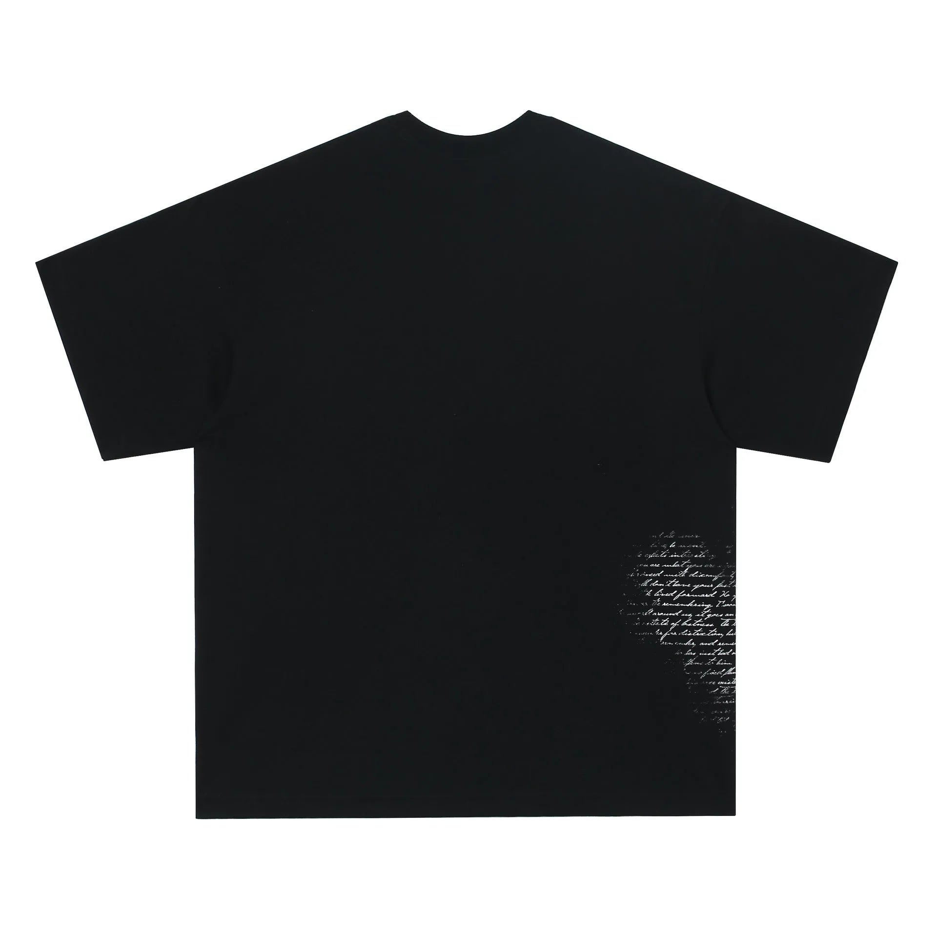 White and black pure cotton T-shirt with retro hip hop gothic letter print, short sleeves.