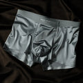 Men's ice silk seamless underwear in a colour-block design, shown in a neutral colour like silver bamboo gray.