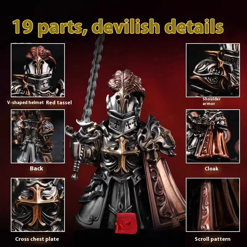 Paladin national style crusader decorative ornament set with holy sword, cloak, shield, and angel wings on display