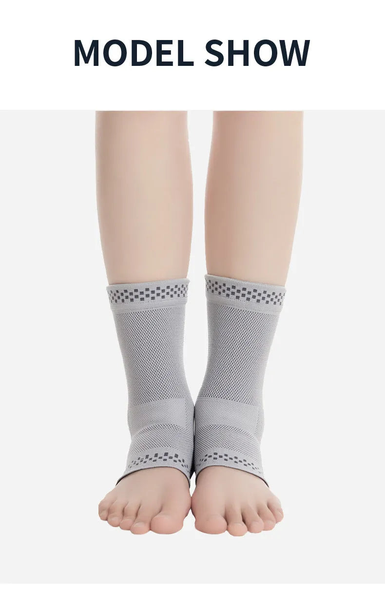 Graphene ankle brace compression sleeve for sprained ankle support with breathable fabric