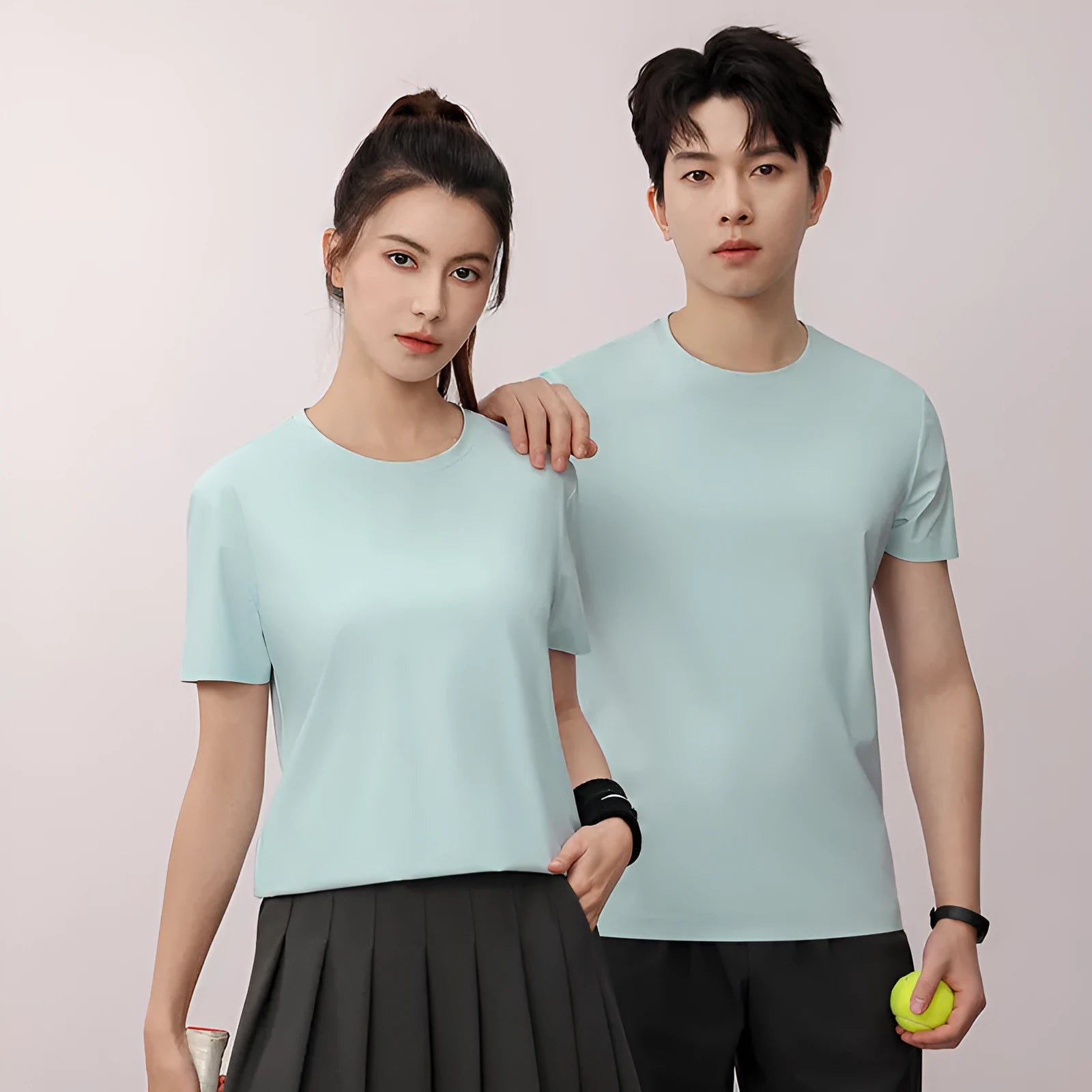 Ice silk quick-drying T-shirt in slim fit with antibacterial and anti-UV properties for summer sports